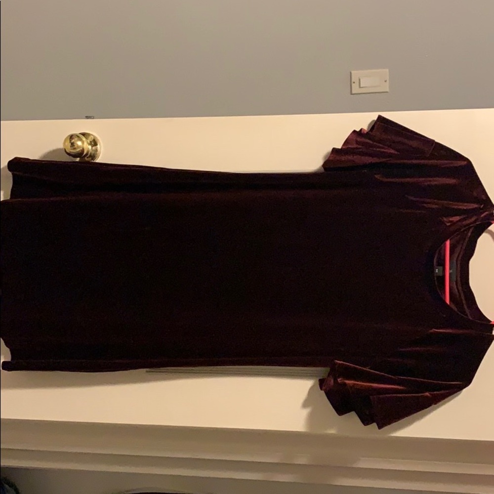 Burgundy suede dress